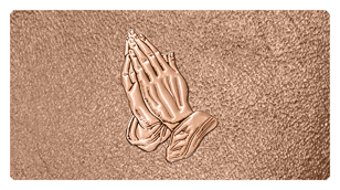 DSC700 516 BZ SH BZ Bronze Praying Hands Shimmer Bronze Background